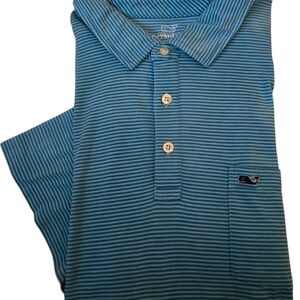 Vineyard Vines Blue Striped Polo Shirt